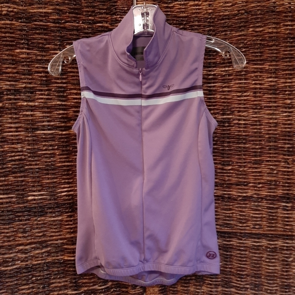Novara Women's Small Purple Bicycling Jersey Striped Tank Biking Bike Riding